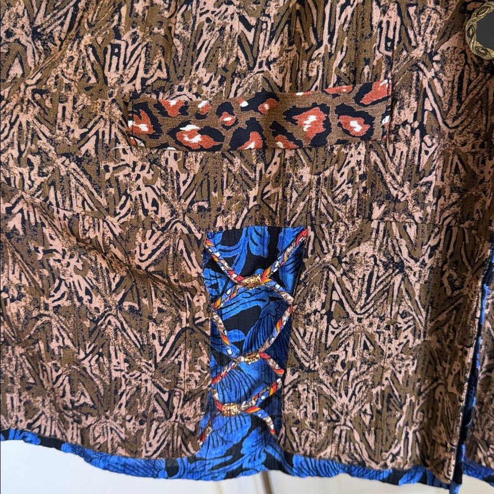 Vintage 80's CAROLE LITTLE novelty print oversized boyfriend blazer Size XL-1X - Picture 5 of 7